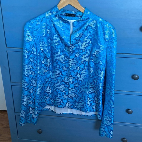 Silk blue jacket - Picture 4 of 6